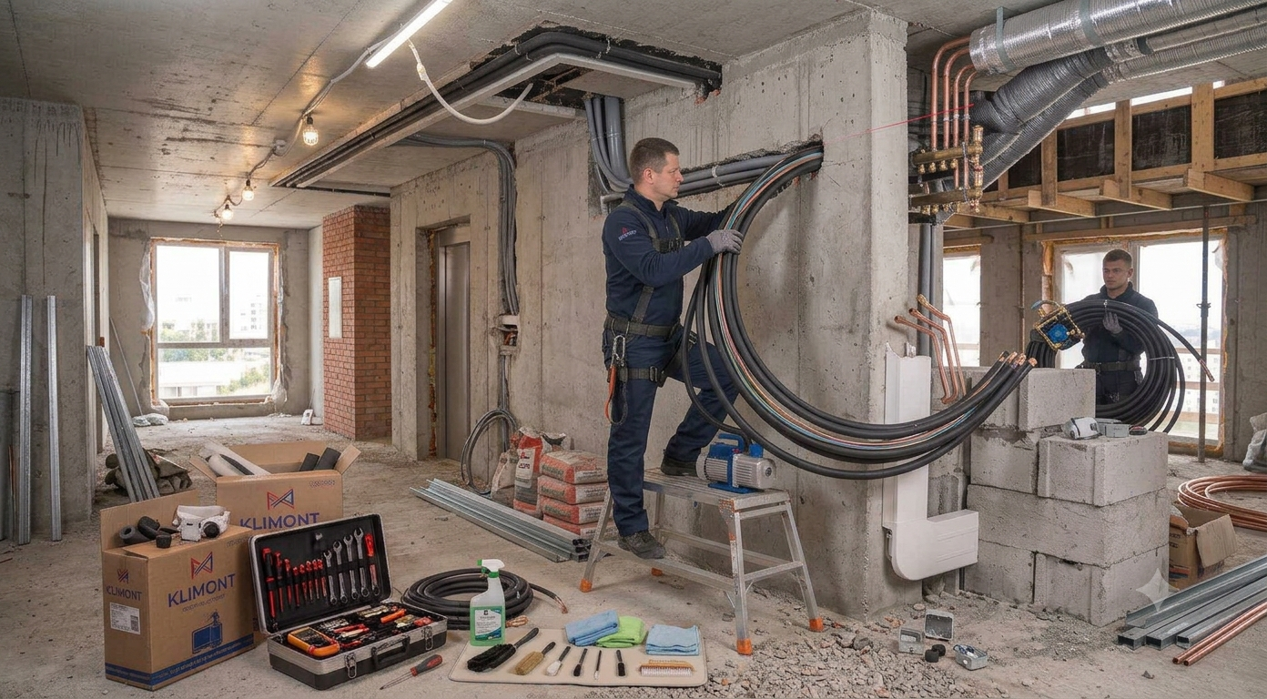 Ugradnja instalacija za klima uređaje u zgradama u izgradnji